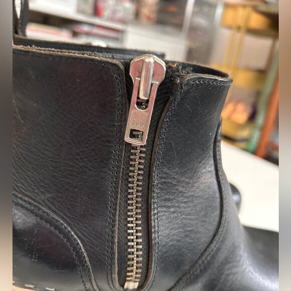 Black Swedish Hasbeens ‘Zip it Emy’ Ankle Boots with Zip Size 8.5 - Picture 3 of 11